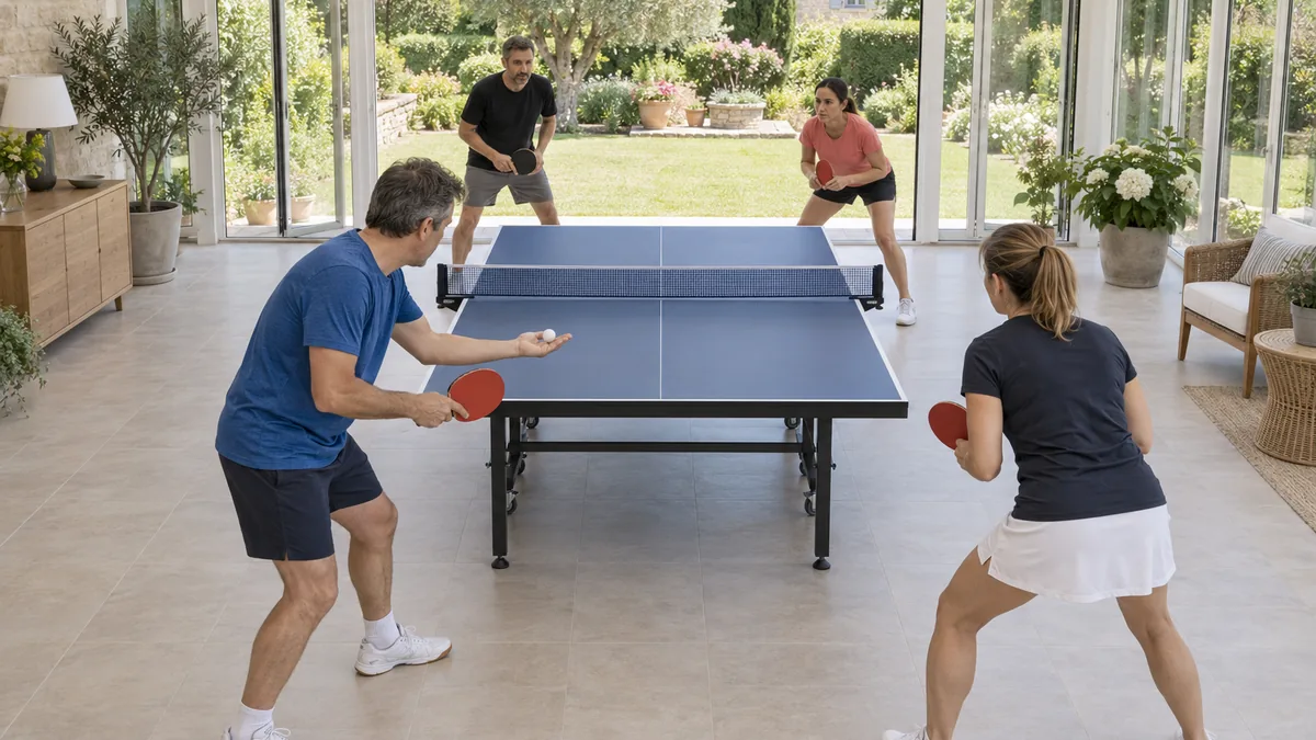 Match illustrant la règle du ping-pong en double