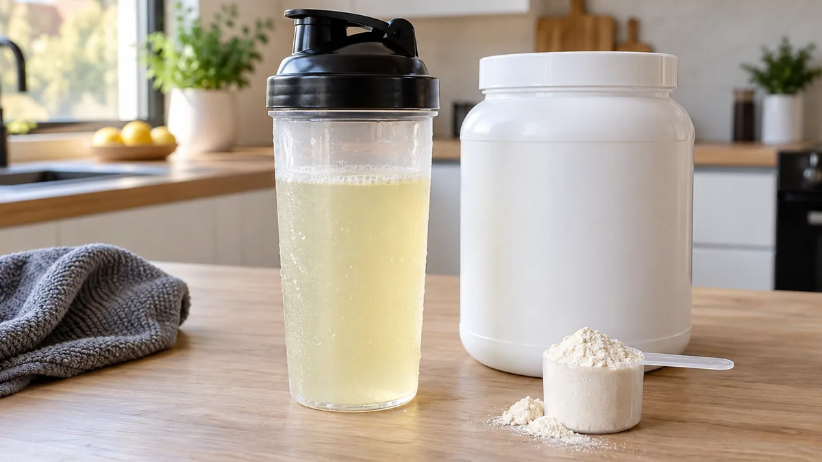 Boisson claire préparée avec la Clear Whey Foodspring