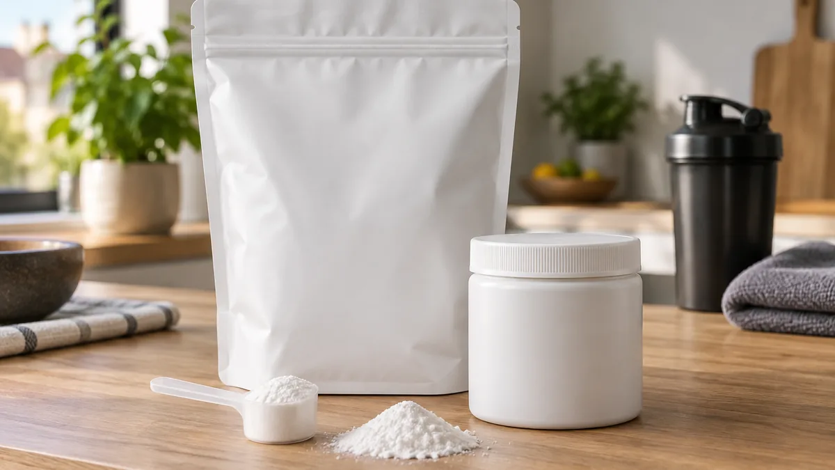Poudre de créatine Bulk Creapure avec son emballage