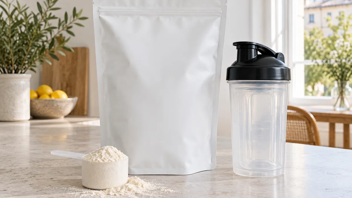 Impact Whey Isolate Myprotein servie dans un shaker transparent