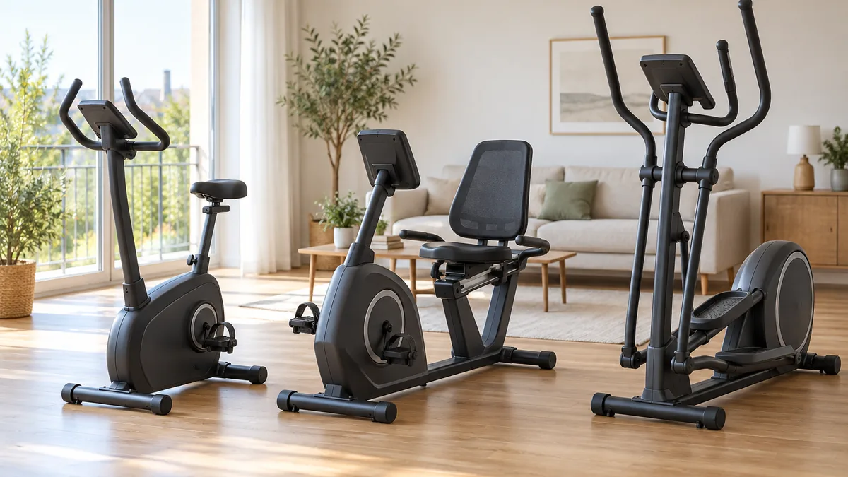 Plusieurs types de vélo d'appartement côte à côte pour choisir le bon modèle