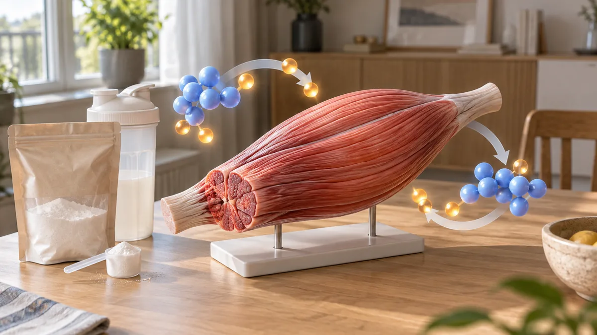 Schéma du rôle de la créatine et de la phosphocréatine dans le muscle