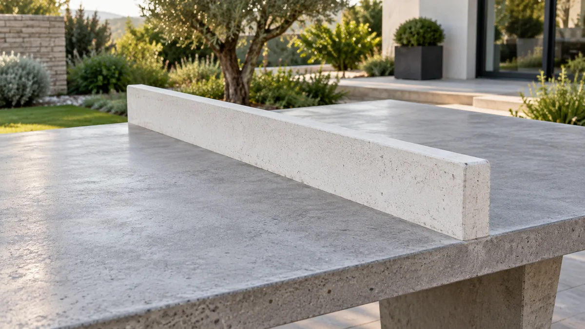 Filet en béton d'une table de ping-pong extérieur béton