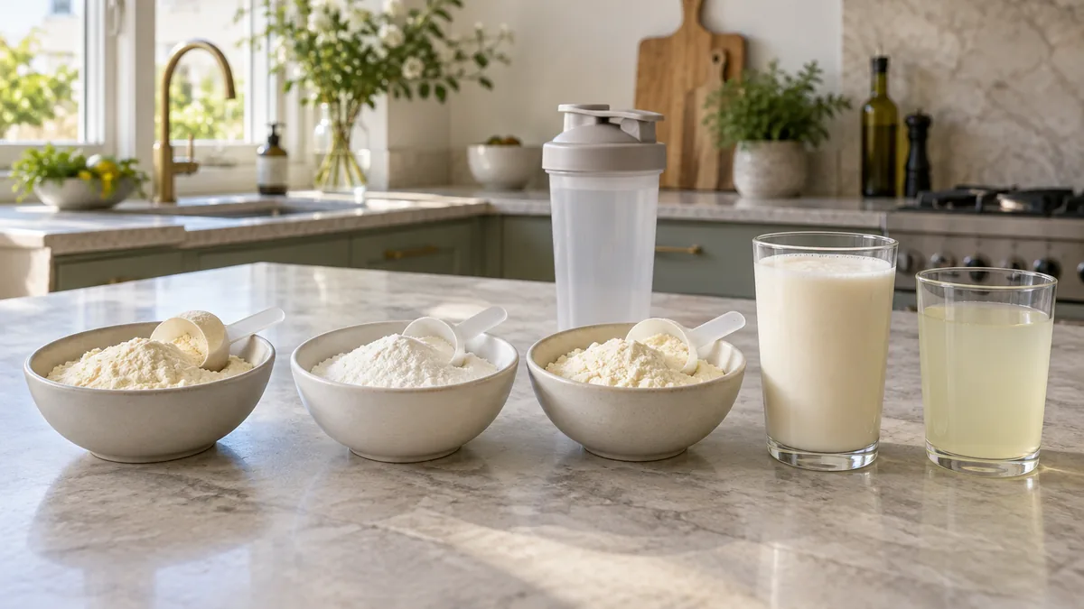 Comparaison entre whey concentrée, whey isolate, whey native et clear whey