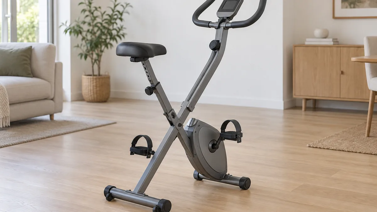 Vélo d'appartement Fitfiu BEST-200 pliable avec selle réglable et console LCD