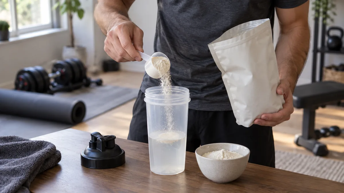 Préparation d'un shaker de Whey Native Isolate Nutrimuscle
